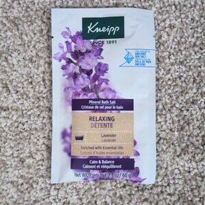 Kneipp Relaxing Lavender Mineral Bath Salt Ancient Sea Salt New 2.1 oz /‎ 60 g